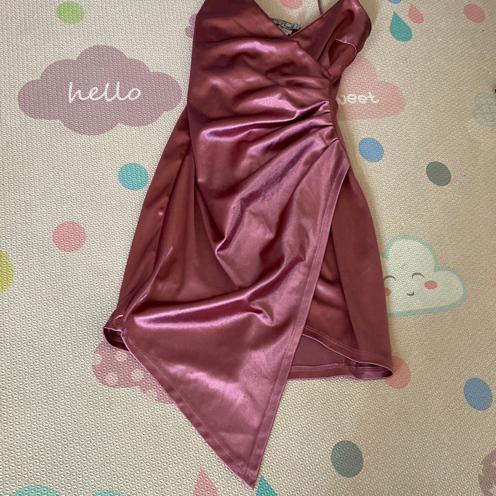 Pink silky dress